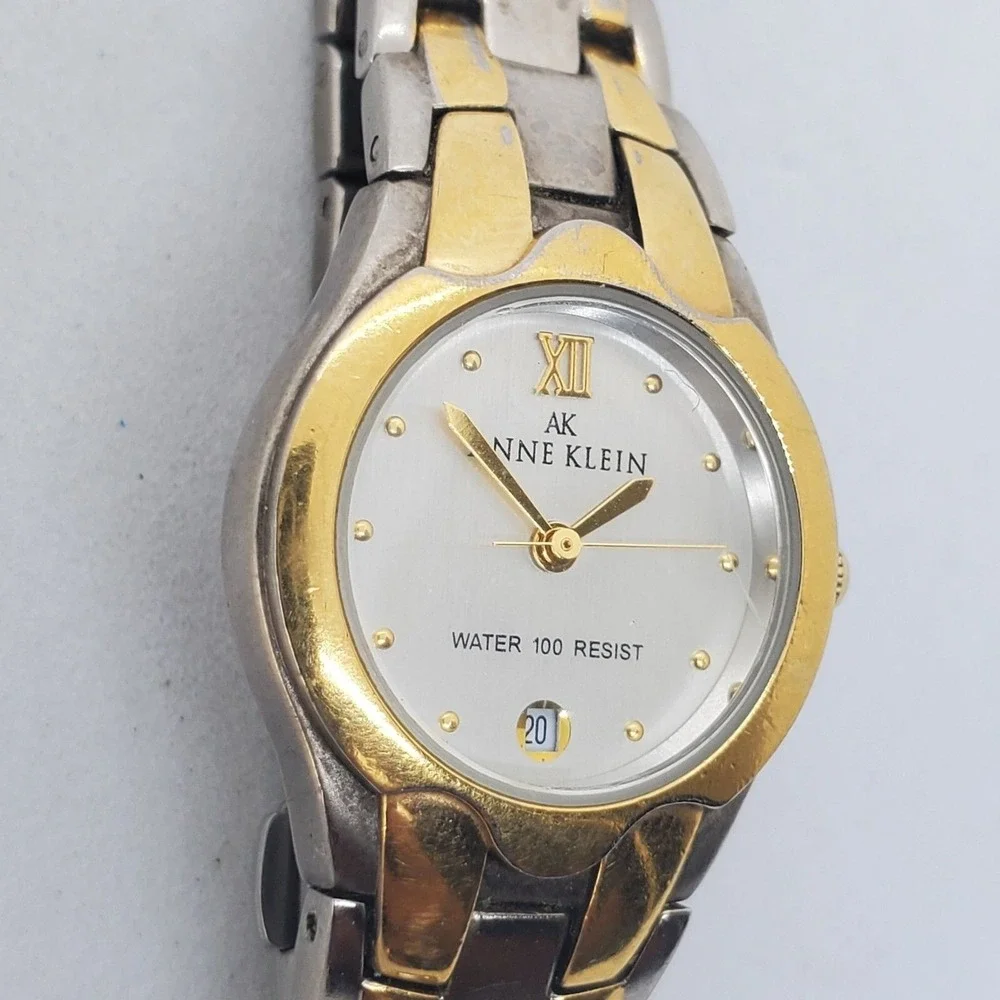 Anne Klein Women's Watch‎ Gold Silver Tone Dial Bracelet Date 6